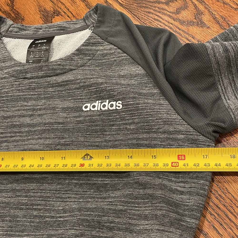 Adidas sz S Climalite Xpressive cropped sweatshirt space age gray mesh shoulders - Picture 7 of 10